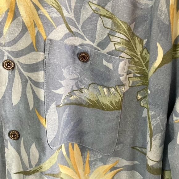 GEOFFREY BEENE Silk Hawaiian Floral Leaf Vintage Shirt EUC - Picture 4 of 9